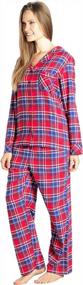 img 1 attached to EVERDREAM Sleepwear Женская фланелевая пижама, длинный пижамный комплект из 100% хлопка
