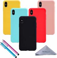 защитные и стильные: 5 упаковок из 5 тонких гелевых чехлов из тпу для iphone xs max ярких цветов логотип