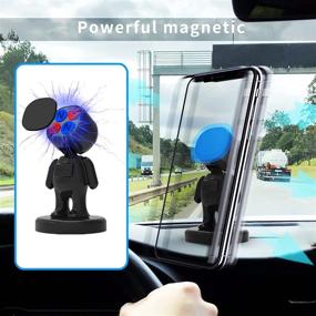 img 2 attached to 📱 Universal Magnetic Car Phone Holder Mount with Super Strong Magnet, Dashboard Cell Phone Holder for Car with 2 Metal Plates, Bonus Charging Cable - Black