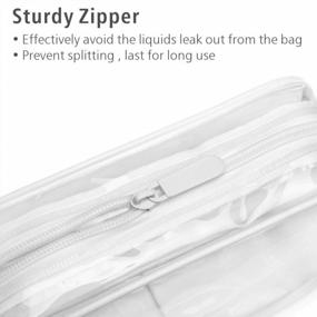 img 1 attached to PACKISM Clear Makeup Bags, 5 Pack TSA Approved Toiletry Bag With Handle, Travel Clear Toiletry Bag, Quart Size Bag Clear Cosmetic Bag, White