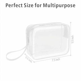 img 2 attached to PACKISM Clear Makeup Bags, 5 Pack TSA Approved Toiletry Bag With Handle, Travel Clear Toiletry Bag, Quart Size Bag Clear Cosmetic Bag, White