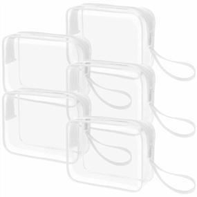 img 4 attached to PACKISM Clear Makeup Bags, 5 Pack TSA Approved Toiletry Bag With Handle, Travel Clear Toiletry Bag, Quart Size Bag Clear Cosmetic Bag, White