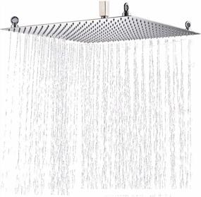 img 3 attached to Chrome Brass Ceiling-Mounted Ultrathin 20-Inch Rain Shower Head For Bathroom By Rozin