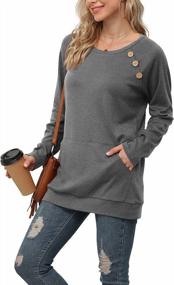 img 3 attached to Женская туника с длинным рукавом, осенняя блузка, рубашка, повседневная футболка