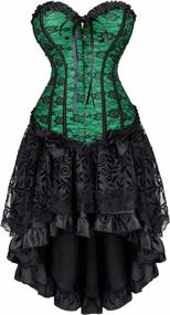 img 4 attached to Frawirshau Corset Dress Bustier Lingerie Corset Top And Steampunk Skirt Burlesque Costumes For Women Halloween Costume