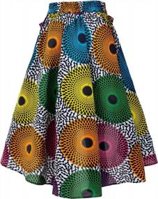 img 3 attached to Stylish And Colorful African Print Skirt For Casual And Traditional Wear: SHENBOLEN Women'S Dashiki Skirt