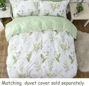 img 1 attached to FADFAY Twin XL Bed Sheet Set: Green Floral Cotton Bedding With Lavender, Daisy, And Yellow Flower Accents - 4-Piece Deep Pocket Fitted Sheet Set Perfect For Dorm Rooms