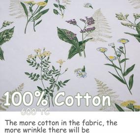 img 2 attached to FADFAY Twin XL Bed Sheet Set: Green Floral Cotton Bedding With Lavender, Daisy, And Yellow Flower Accents - 4-Piece Deep Pocket Fitted Sheet Set Perfect For Dorm Rooms