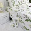 fadfay twin xl bed sheet set: green floral cotton bedding with lavender, daisy, and yellow flower accents - 4-piece deep pocket fitted sheet set perfect for dorm rooms logo