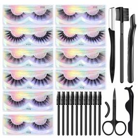 img 4 attached to 10 Pairs 5 Styles Faux Mink Lashes - Natural To Dramatic Volume False Eyelashes With Grooming Kit By MAGEFY