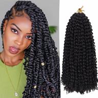 8 packs of dorsanee 18 inch water wave crochet passion twist hair - perfect bohemian hair extensions for butterfly locs, ideal for black women (color: 1b) logo