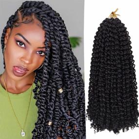 img 4 attached to 8 Packs Of Dorsanee 18 Inch Water Wave Crochet Passion Twist Hair - Perfect Bohemian Hair Extensions For Butterfly Locs, Ideal For Black Women (Color: 1B)