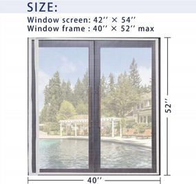 img 3 attached to Keep Bugs Out With 2-Pack Magnetic Window Screen Mesh - Fits Window Frame 40"W X 52"H - Fiberglass Mesh - White