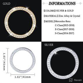 img 2 attached to Mercedes Benz Accessories Parts Bling W205 W213 C217 C E S Class AMG Round Center Console Panel Covers Decals Sticker Interior Inside Decorations Women Men Crystal Gold - 1797 Compatible Clock Cap