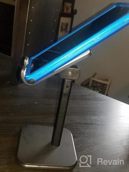 img 1 attached to Compatible Cell Phone Stand Holder For Desk - Fits All Smart Phones | Apiker, Black review by Robert Berio