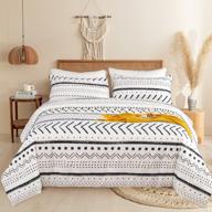 clothknow black and white comforter set queen farmhouse bedding comforter set boho comforter women men girls comforter black white stripes comforter geometric triangle bed bedding comforter sets logo