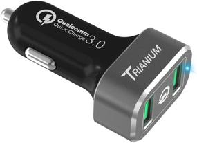 img 4 attached to Fast Charging Car Charger: Trianium Quick Charge 3.0 Dual USB ⚡ Port with Qualcomm Compatibility for Galaxy S20 Ultra, iPhone, LG, Moto, and More