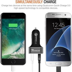 img 1 attached to Fast Charging Car Charger: Trianium Quick Charge 3.0 Dual USB ⚡ Port with Qualcomm Compatibility for Galaxy S20 Ultra, iPhone, LG, Moto, and More