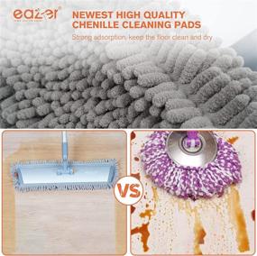 img 1 attached to 🧹 Premium eazer 18'' Microfiber Flat Mop: Dry Wet Hardwood Dust Mop for Versatile Floor Cleaning - Ideal for Wood, Vinyl, Laminate, Tile, Marble Floors - 62-inch Aluminum Mop with 4 Washable Chenille & Microfiber Pads