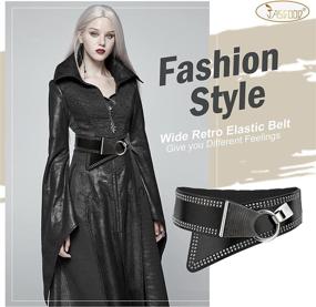 img 3 attached to Fashion Vintage Elastic Dresses JASGOOD Women's Accessories : Belts