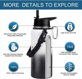 img 1 attached to AMITER Wide Mouth Water Bottle with Straw Lid & Handle, Vacuum Insulated Stainless Steel Flask 🚰 for Sports, Travel, BPA Free Leakproof Jug in Various Sizes - 22oz, 32oz, 40oz, 64oz, and 128oz