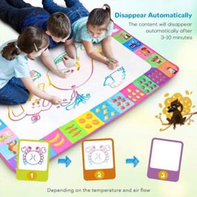 img 2 attached to Kids Painting Writing Doodle Toy Board - Water Doodle Mat Color Drawing Educational Toys For Age 3-12 Year Old Girls Boys Toddler Gift (Pink)