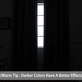 img 2 attached to Enhance Your Sleep Experience With Yakamok Room Darkening Blackout Curtains - Thermal Insulated And Light Blocking For A Perfect Night'S Sleep (52X84 Inches, Grey, One Pair)