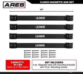 img 3 attached to 🧲 ARES 62038-4-Piece Magnetic Bar Set with Mounting Brackets, Screws - 14-Inch Length, 20 lb Capacity Per Bar
