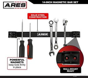 img 2 attached to 🧲 ARES 62038-4-Piece Magnetic Bar Set with Mounting Brackets, Screws - 14-Inch Length, 20 lb Capacity Per Bar
