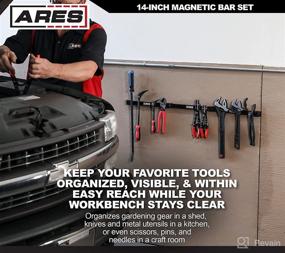 img 1 attached to 🧲 ARES 62038-4-Piece Magnetic Bar Set with Mounting Brackets, Screws - 14-Inch Length, 20 lb Capacity Per Bar