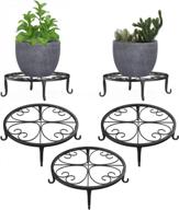stunning and sturdy: luxspire 3-pack metal plant pot stands for a charming garden and patio look! logo