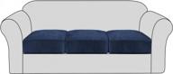 3 pack navy h.versailtex velvet stretch couch cushion cover slipcover for chair loveseat sofa - washable furniture protector with elastic bottom logo