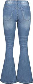 img 2 attached to LookbookStore Женские рваные расклешенные джинсы Bootcut с высокой талией | Расклешенные джинсовые брюки