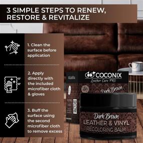 img 1 attached to 🛋️ Coconix Leather Recoloring Balm Dark Brown - Revitalize and Restore Worn Leather and Vinyl Surfaces on Couches, Car Seats, and Furniture