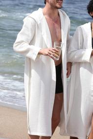 img 2 attached to Hooded Waffle Robe For Men | Ultra Soft And Lightweight Full-Length Bathrobe For Spa And Sleepwear With Piping And Waffle Weave Design