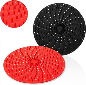 img 4 attached to Upgrade Reusable Air Fryer Liners With Raised Silicone Patented Product BPA Free Non-Stick Silicone Air Fryer Mats Air Fryer Silicone Tray Accessories 2 Size Options – 8 Inch Round