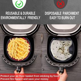 img 1 attached to Upgrade Reusable Air Fryer Liners With Raised Silicone Patented Product BPA Free Non-Stick Silicone Air Fryer Mats Air Fryer Silicone Tray Accessories 2 Size Options – 8 Inch Round