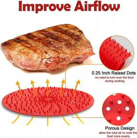 img 3 attached to Upgrade Reusable Air Fryer Liners With Raised Silicone Patented Product BPA Free Non-Stick Silicone Air Fryer Mats Air Fryer Silicone Tray Accessories 2 Size Options – 8 Inch Round