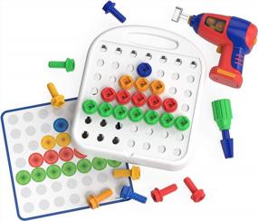 img 4 attached to Get Creative With Educational Insights Design & Drill Patterns & Shapes Drill Toy - Perfect For Preschool Learning At Home & Classroom