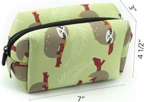 img 3 attached to Green Sloth Pencil Case Bag By LParkin - 8.5" X 4.5" X 4.5" - Perfect Gift For Sloth Lovers - 1 Pack