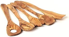 img 1 attached to Enhance Your Kitchen With BeldiNest'S Hand Carved Olive Wood Utensil Set: 5 Essential Tools For Cooking And Serving