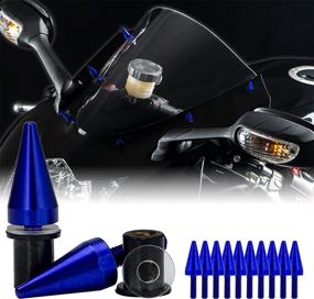 img 4 attached to 10 Pieces Aluminum Spike Motorcycle Windscreen Bolts/Windshield Screws (Blue)