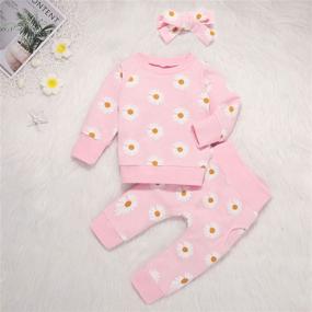 img 2 attached to Newborn Baby Girl Clothes Outfit Set - Long Sleeve Sweatshirt Tops, Pants, Shoes & Headband