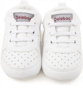 img 3 attached to Comfortable And Stylish Delebao Baby Shoes For Pre-Walkers - White, 6-12 Months