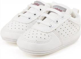 img 1 attached to Comfortable And Stylish Delebao Baby Shoes For Pre-Walkers - White, 6-12 Months