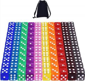 img 4 attached to AUSTOR 100 Pieces 6 Sided Game Dice Set 10 Transparent Colors Square Corner Dice For Tenzi, Farkle, Yahtzee, Bunco Or Teaching Math With Velvet Pouch
