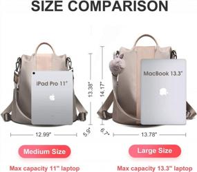img 2 attached to Waterproof Nylon Backpack Purse For Women - Anti-Theft Rucksack Shoulder Bag For School And Travel By Charmore