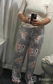 img 5 attached to Women'S Comfy Floral Palazzo Pants: AMiERY Casual Pajama Drawstring Wide Leg Lounge Wear