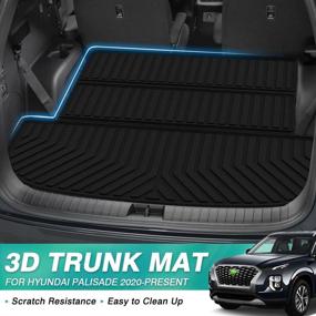 img 3 attached to Mixsuper Custom Fit All-Weather Rear Cargo Trunk Floor Mat for 2020-2022 Hyundai Palisade Behind 2nd Row Seats - Palisade Accessories