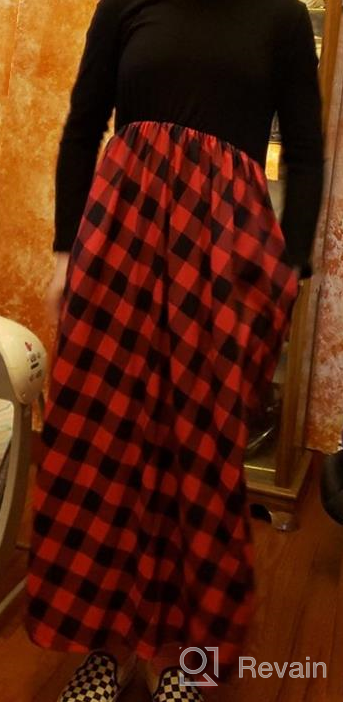 img 1 attached to Stylish and Comfortable KYMIDY Girl Maxi Dress: Buffalo Check Plaid with Pockets (6-14yrs) review by Valerie Harper